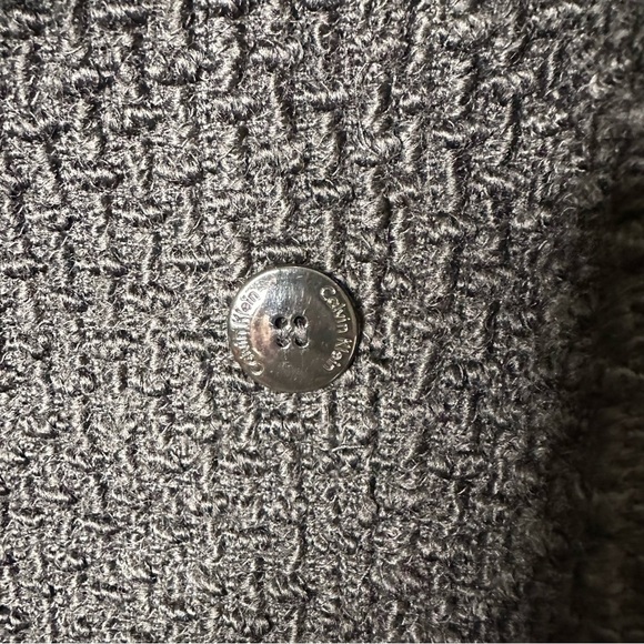 Calvin Klein Wool Knit Pea Coat Belt Warm Pockets Collar size 12p - Picture 2 of 12